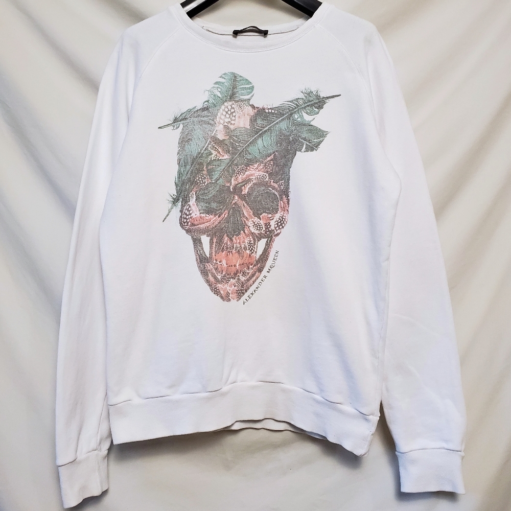 Alexander McQueen White Skull Graphic Sweatshirt